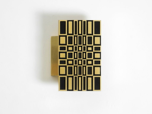 Very beautiful 1960s Space Age abstract design door handle made of brass-plated cast aluminum