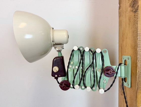 Image 1 of Lampada a forbice industriale di VEB Zweckleuchtenbau Dresden, Germania dell'Est, anni '50