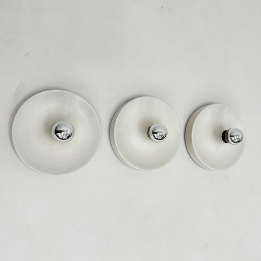 Ensemble de 3 appliques Staff Leuchten Disc, années 1970 Attribué à Charlotte Perriand pour Les Arcs
