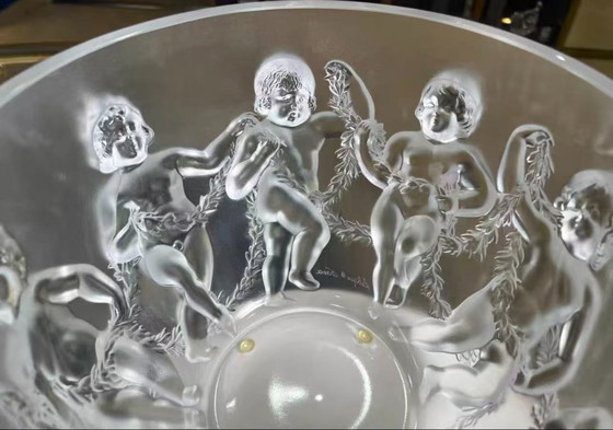 Image 1 of Lalique Luxembourg Angel Crystal Planter