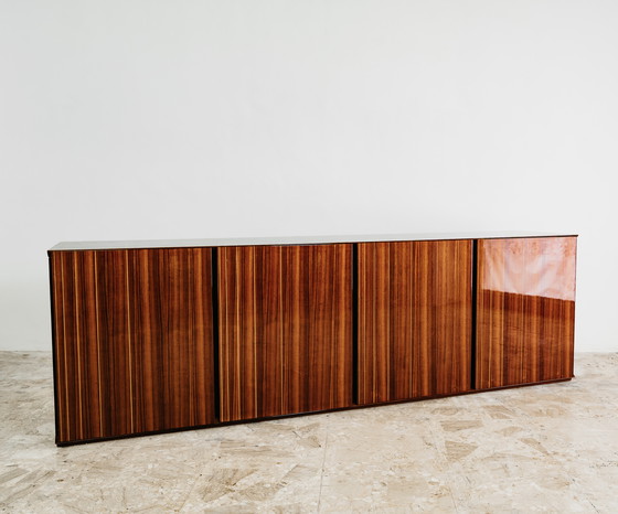 Image 1 of Monumental Rosewood Sideboard Zebrawood Lacquered Mid-Century Design 1970