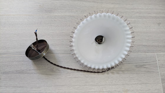 Image 1 of Vintage White Opaline Hanging Lamp