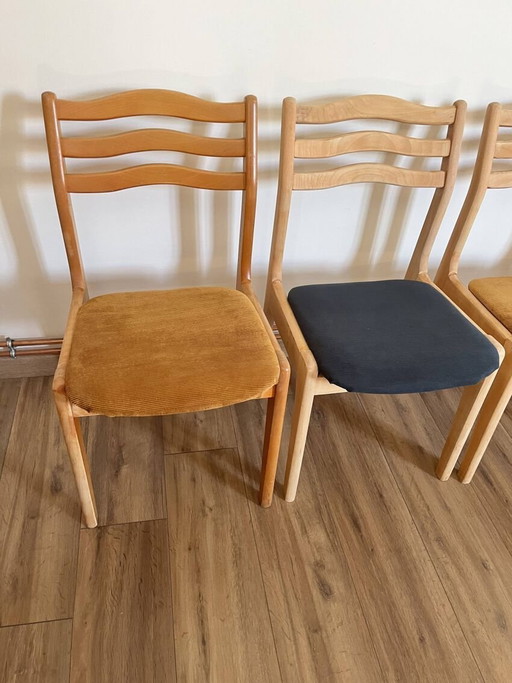 Set van 4 stoelen Ribbed stof