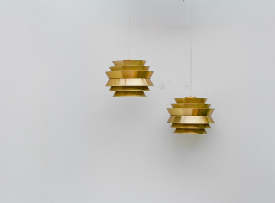 Lampade a sospensione Trava in metallo color ottone di Carl Thore, Svezia, prodotte da Granhaga – Applique (photo 8 of 13)