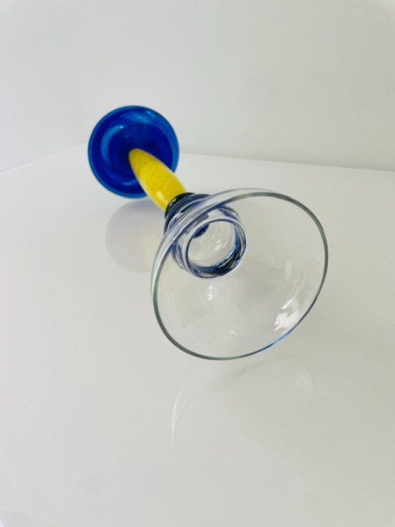 Image 1 of Candelabro vintage di design italiano in vetro Memphis x Murano.
