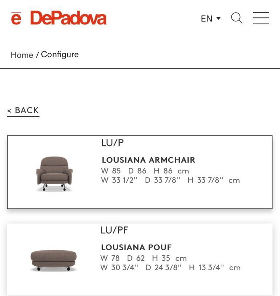 Image 1 of Poltrona + pouf De Padova