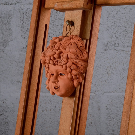 Maschera di Bacco in Terracotta Sospesa, Fatta a Mano, XX Secolo – Decorazioni murali (photo 2 of 3)