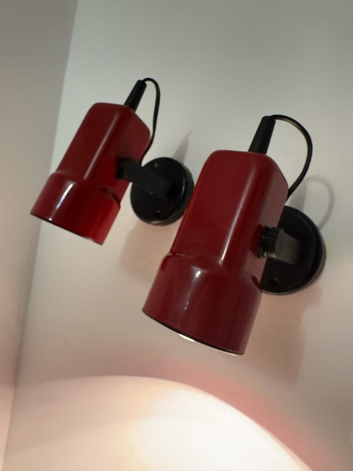 Rote 80er Spot Wandleuchten