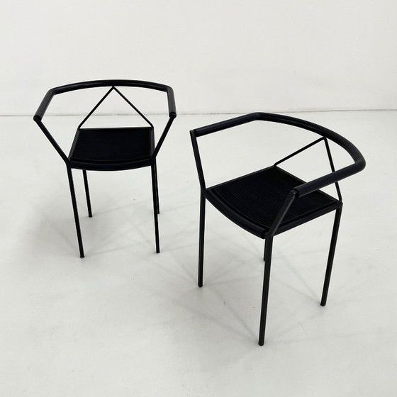 Set aus 4 Poltroncina Stühlen von Maurizio Peregalli für Zeus Noto, 1980er – Esszimmerstühle, Metal, Rubber (photo 9 of 10)