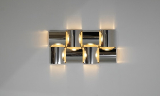 Image 1 of Applique Murale en Acier Inoxydable et Métal, de Style Contemporain