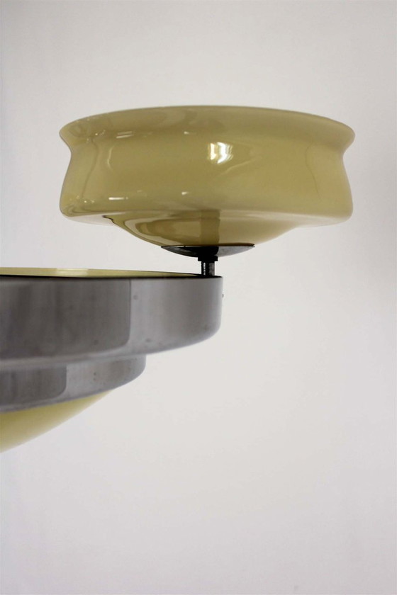 Image 1 of Bauhaus Chrome Chandelier from Zukov, 1940s