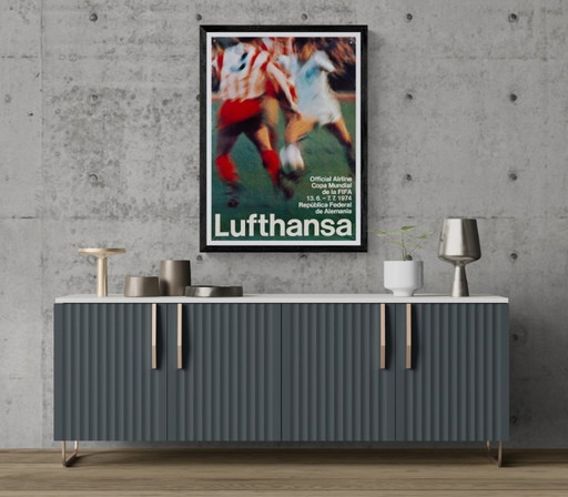 Lufthansa Copa Mundial de la Fifa 1974 – Originele vintage Lufthansa-poster – Vintage – 84,1x59,4 cm A1