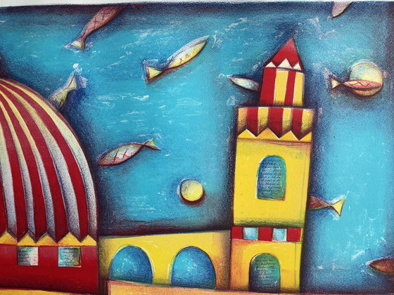 Marianne Aulman - Atlantis XIII, litografia a colori (incorniciata) – Arte, Vetro, Carta (photo 11 of 15)