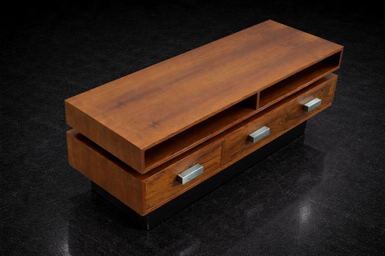 Image 1 of Vintage Mid-Century Scandinavian Modern Ambassador Console with Mirror from Fröseke Nybrofabriken Ab, 1970s, Set of 2