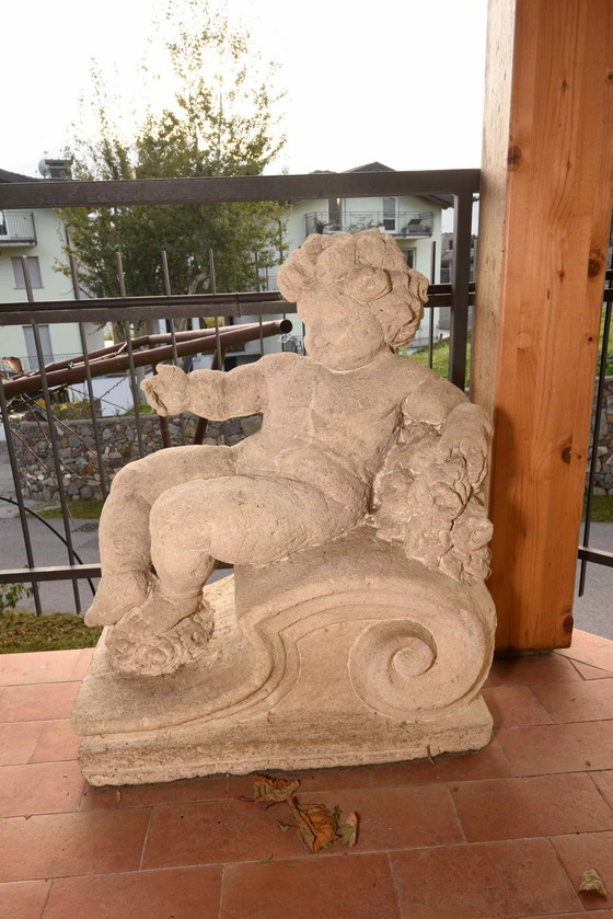 Late 19th Century Italian Carved Stone Putto – Sculpture, Vintage (photo 3 of 39)