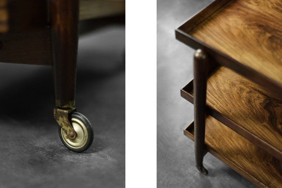 Image 1 of Chariot de service Ph23/2 en palissandre de Poul Hundevad, Mid Century Danish Modern, 1960s