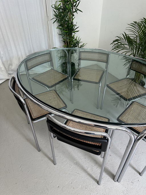 Table With 6 Vintage Chairs