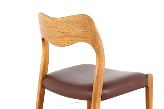 Set 6 Niels O Moller Model 71 Stoelen Teak Vintage Deens – Niels Otto Møller, Eetkamerstoelen, Leather (photo 10 of 17)