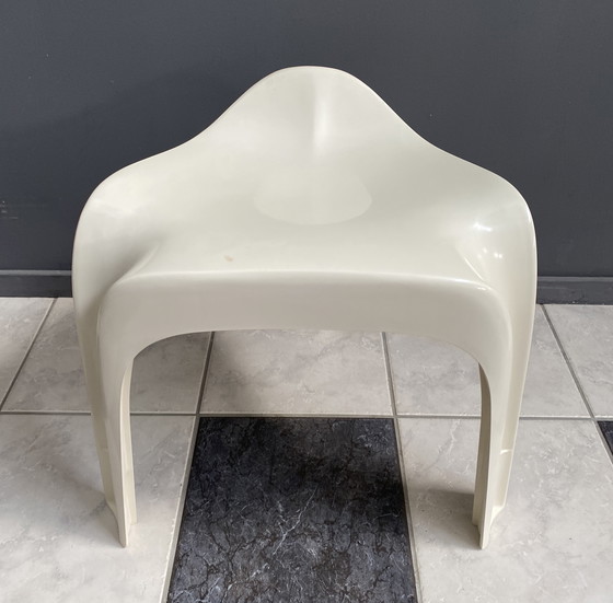 Image 1 of Casala white low stool 1970s