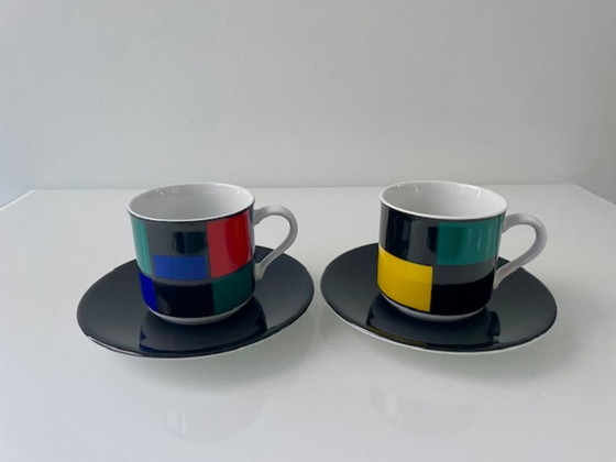 Image 1 of Tazze e piattini postmoderni (8 pezzi) - colorblocking