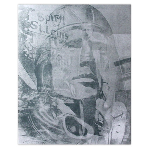 Gérard Larguier Zeefdruk Lindbergh Spirit Of Saint Louis 1977 – lithos zeefdrukken, Paper (photo 2 of 5)