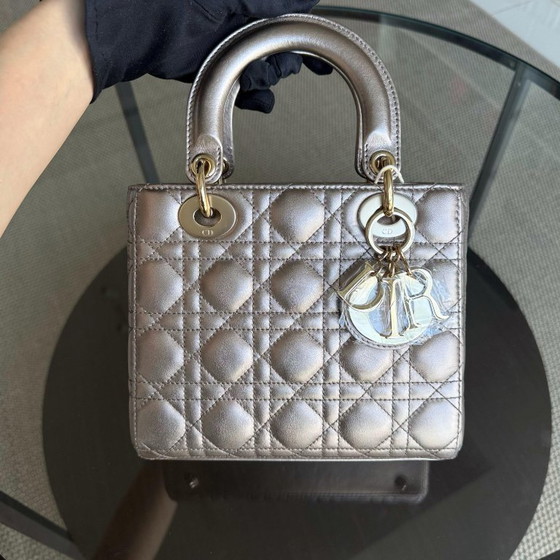 Image 1 of DIOR LADY SMALL FLAP ABC - CANNAGE CALFSKIN GOLD GOLD HARDWARE MYABC