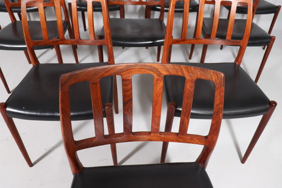 Image 1 of 10 eetkamerstoelen van Niels Otto Møller voor Jl Møllers, model: 83, Denemarken, jaren 1960,