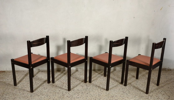 Set di 4 sedie da pranzo di design italiano 1980 – Legno, Retro (photo 4 of 10)