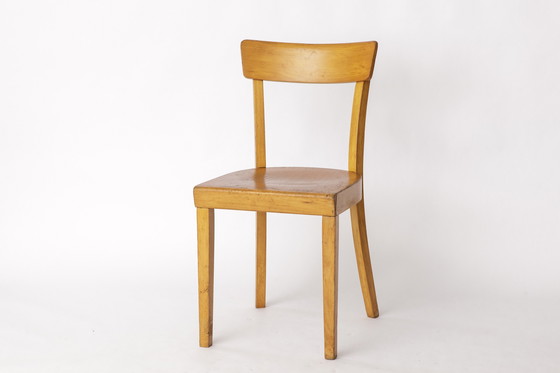 Image 1 of Paire de chaises de salle à manger de Francfort des années 1950, Allemagne - Remise à neuf Beechwood Classics