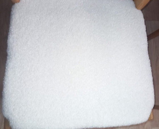 Image 1 of Set van 4 vintage stoelen van imitatieschapenvacht 1960 Denemarken