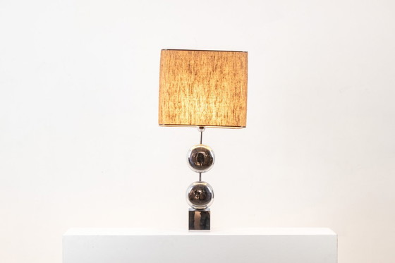 Image 1 of Lampe aus verchromtem Metall. Unterzeichnet von Chalier Paris. 1970er Jahre