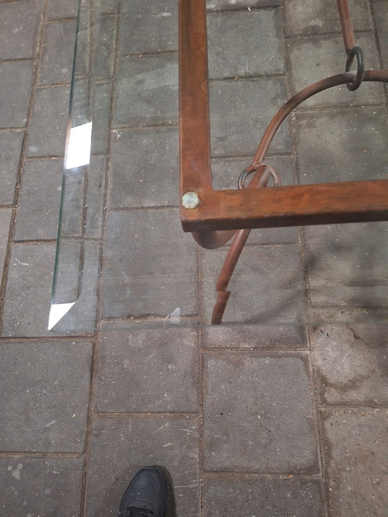 Image 1 of Glass table with metal base