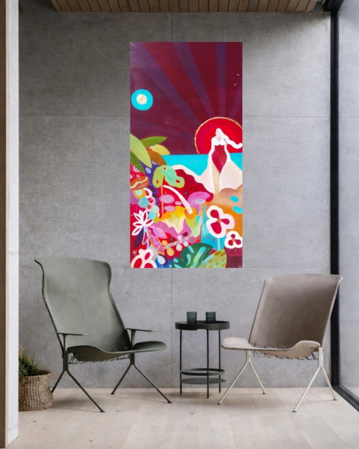 Acrylic painting #Bloom 70x140cm – schilderijen tekeningen, Canvas (photo 2 of 15)