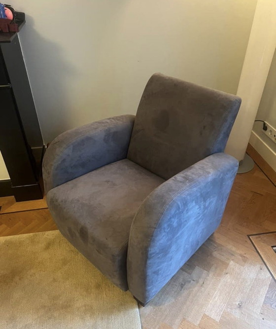 Image 1 of Chaise en daim gris/bleuâtre !!!
