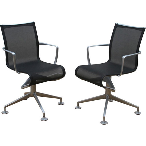 Pair of vintage office chairs Meetingframe 436 for Alias