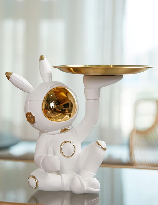 SEINHIJO Astronaut standbeeld sculptuur moderne decor kunst snoep schotel plaat koekje pot polyresin geschenken beeldje 9.1 inch