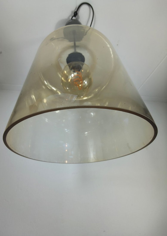 Image 1 of Pendant lamp with amber-colored glass