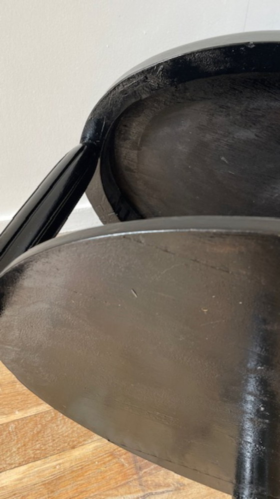 Image 1 of Art Deco Black Wood Console Table