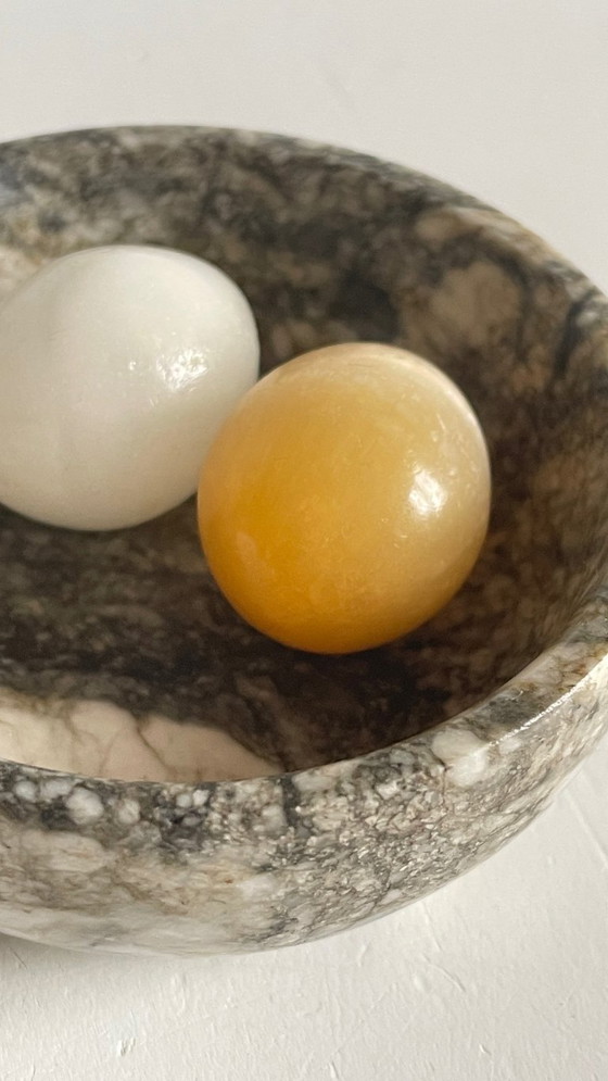 Image 1 of Vintage Marble Hen with Eggs Sculpture