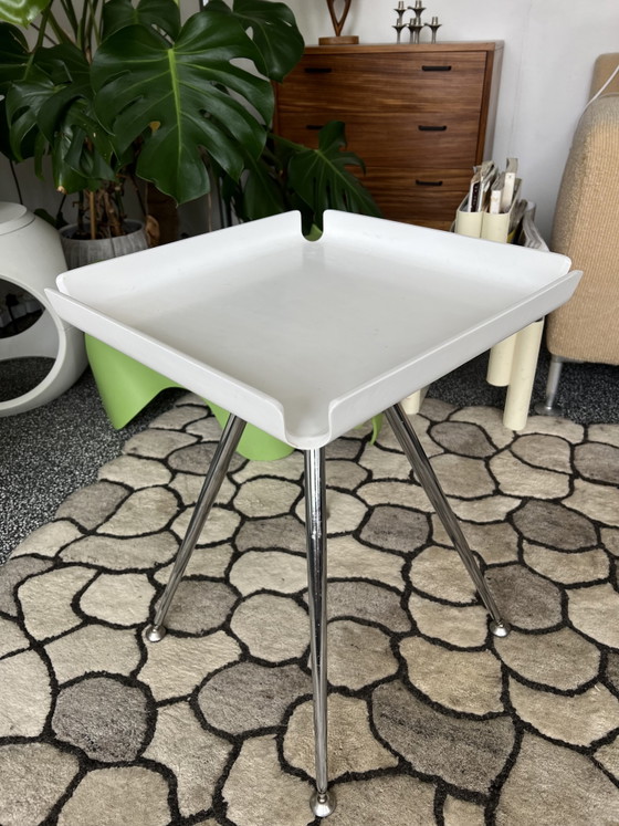 Designer wooden 2 side tables plant table Space Age Pop Art style – Metal (photo 3 of 5)