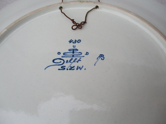 Image 1 of Cerámica antigua de Delft, plato y cuenco azul y blanco, cerámica antigua de Delft, pintados por P.H.v. Praag.