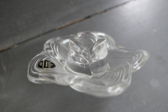 Image 1 of Vintage Rosenthal kandelaar roos kristal Johan van Loon