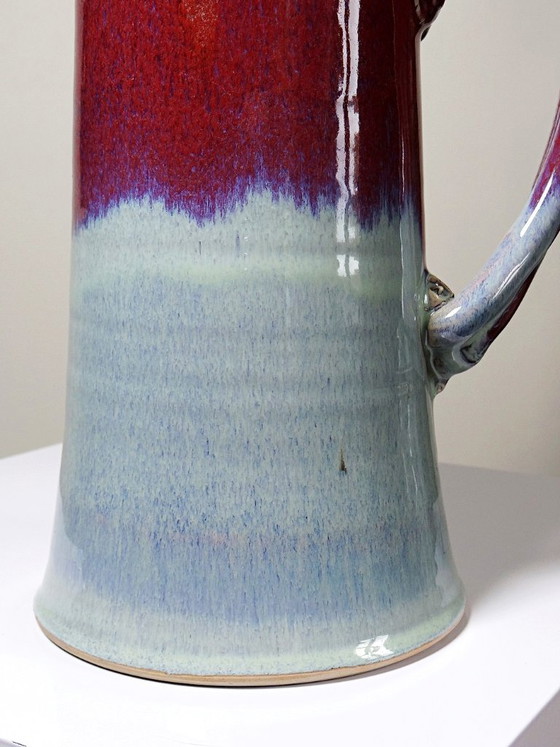 Image 1 of Jarra artística de gres de gran tamaño, obra de Lévéjac y Michel Goldstyn, con esmalte color sangre de buey flameado.