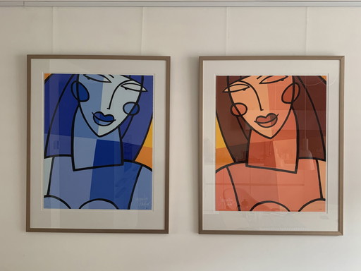 2x Jacqueline Schäfer, Siebdrucke