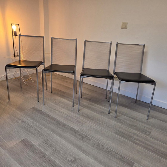 Giandomenico Belotti Sedie Spaghetti, Sedie da pranzo, Alluminio, Plastica, Nero (foto 8 di 11)