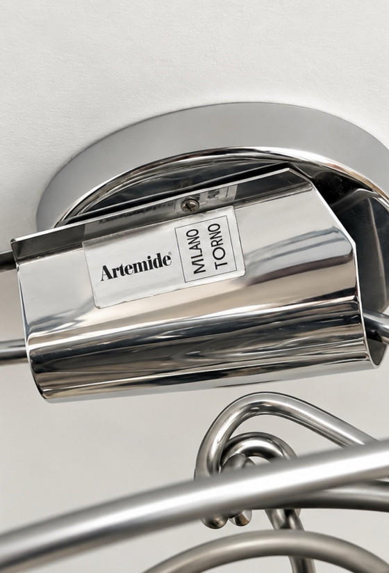 Plafoniera design Artemide – cromo & cristallo – anni '90 – Plafoniere, Vetro (photo 3 of 5)