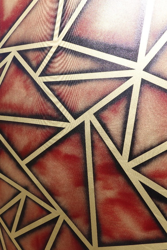 Image 1 of Goudkubisme A1380 - abstract schilderij XXL