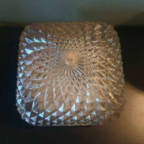 Image 1 of Lampe de plafond et applique murale vintage avec pointes en diamant nacrées,