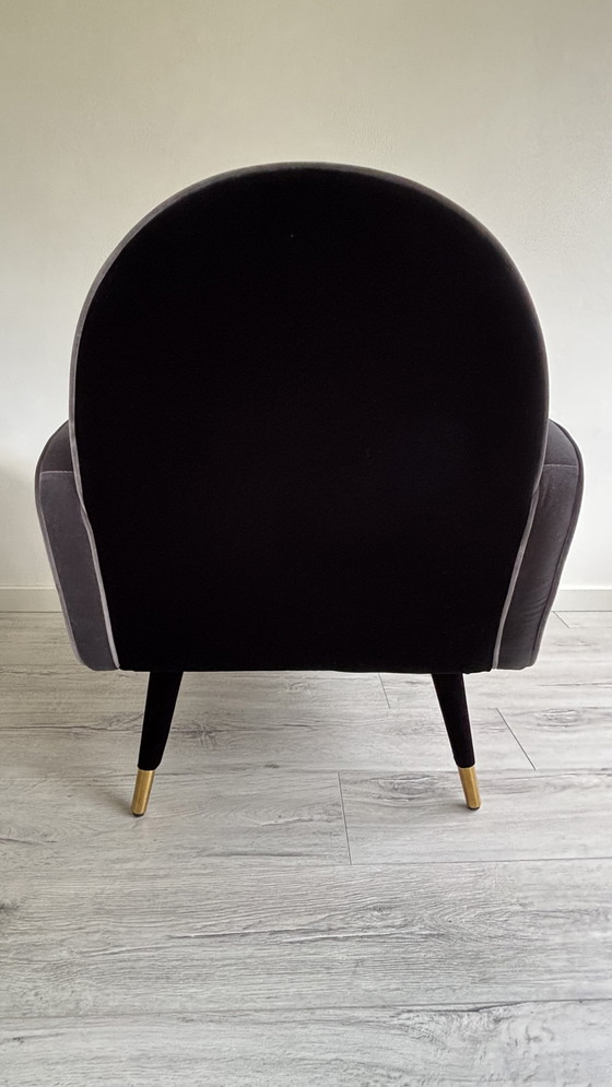 Image 1 of 2x Zuiver Sam Fauteuil. Zwart/grijs.