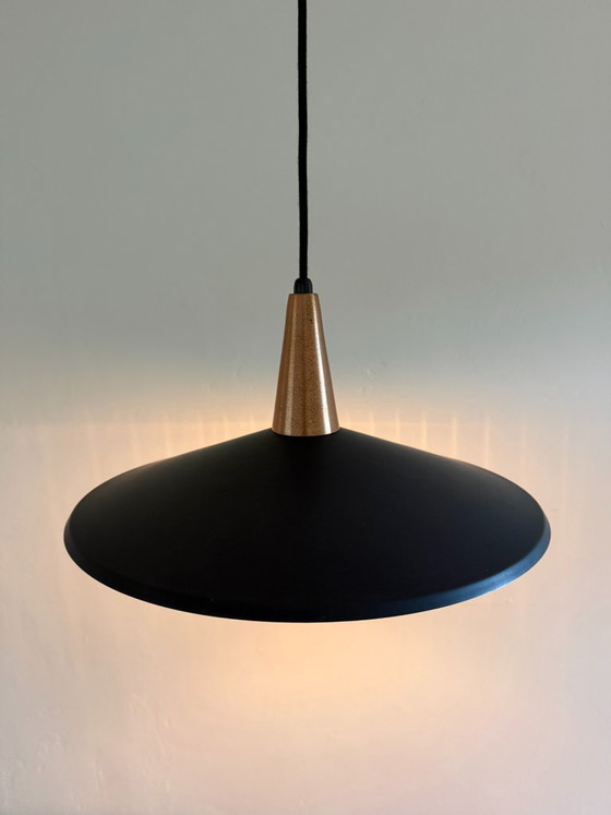 Vintage Danish copper glass pendant - 1960's style lamp, Danish design, Pendant lamps, Aluminium, Black (photo 2 of 9)